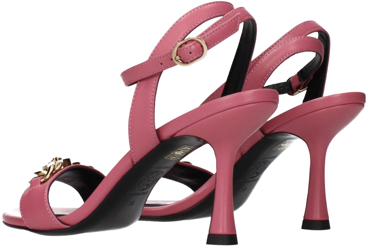Versace Pink Leather Stiletto Heel Sandals