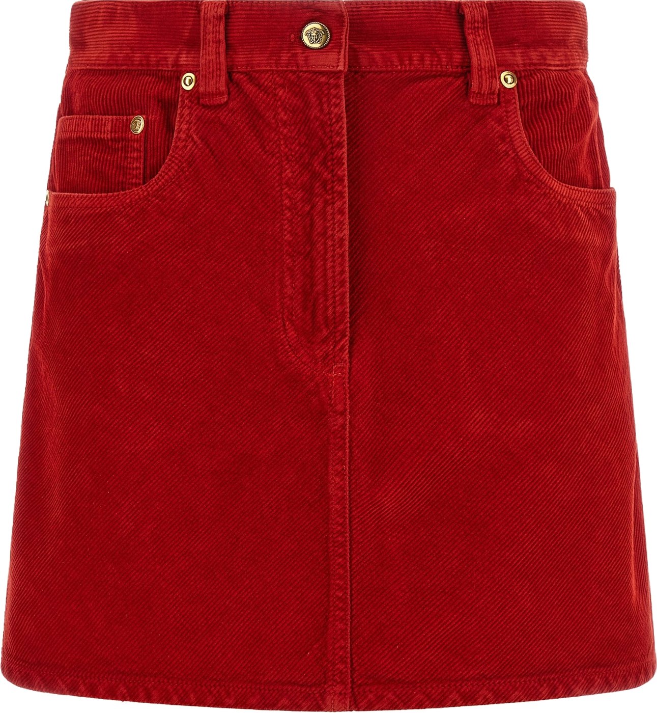 Versace Red Cotton Long Skirt