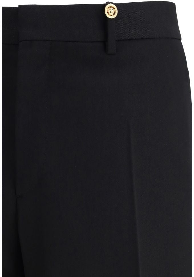 Versace Black Wool Oves Aries Dress Pants