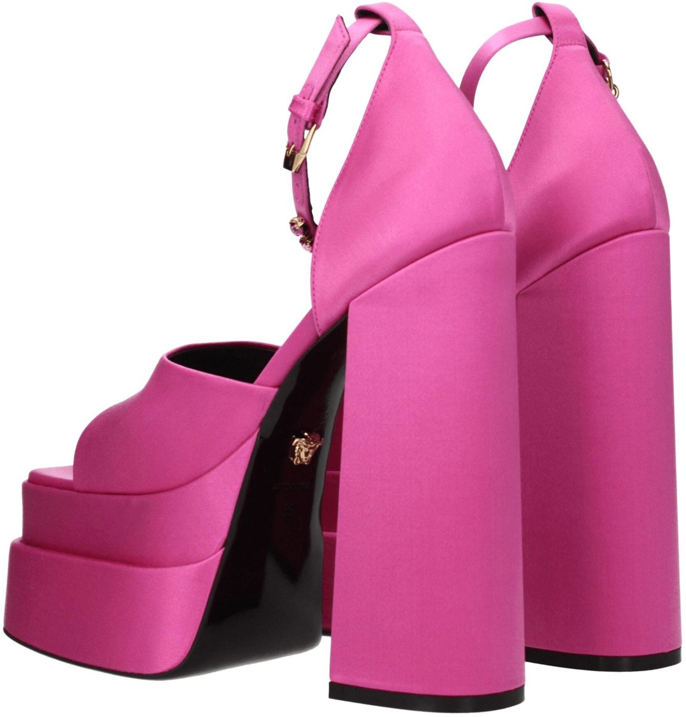 Versace Pink Satin Platform Sandals