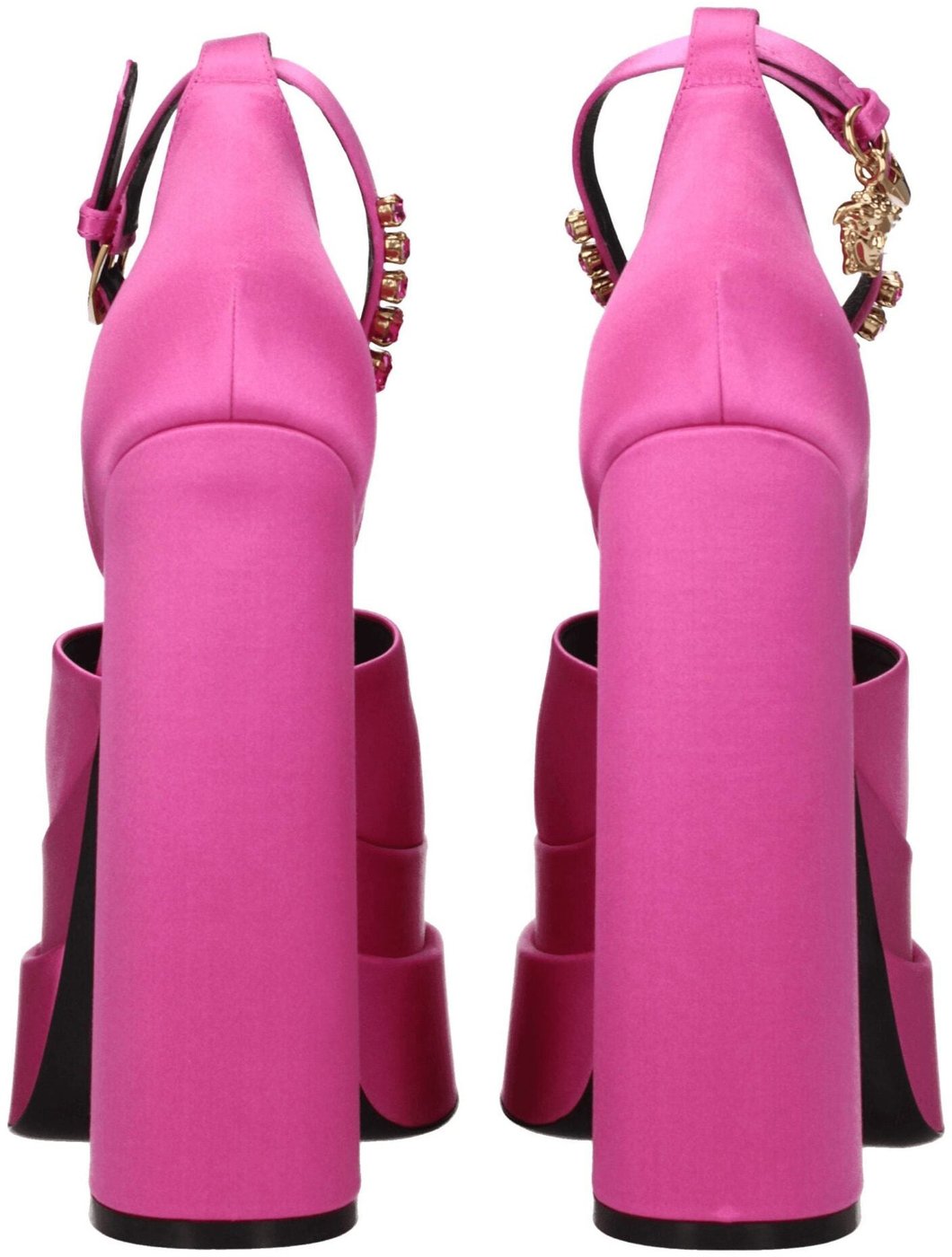Versace Pink Satin Platform Sandals