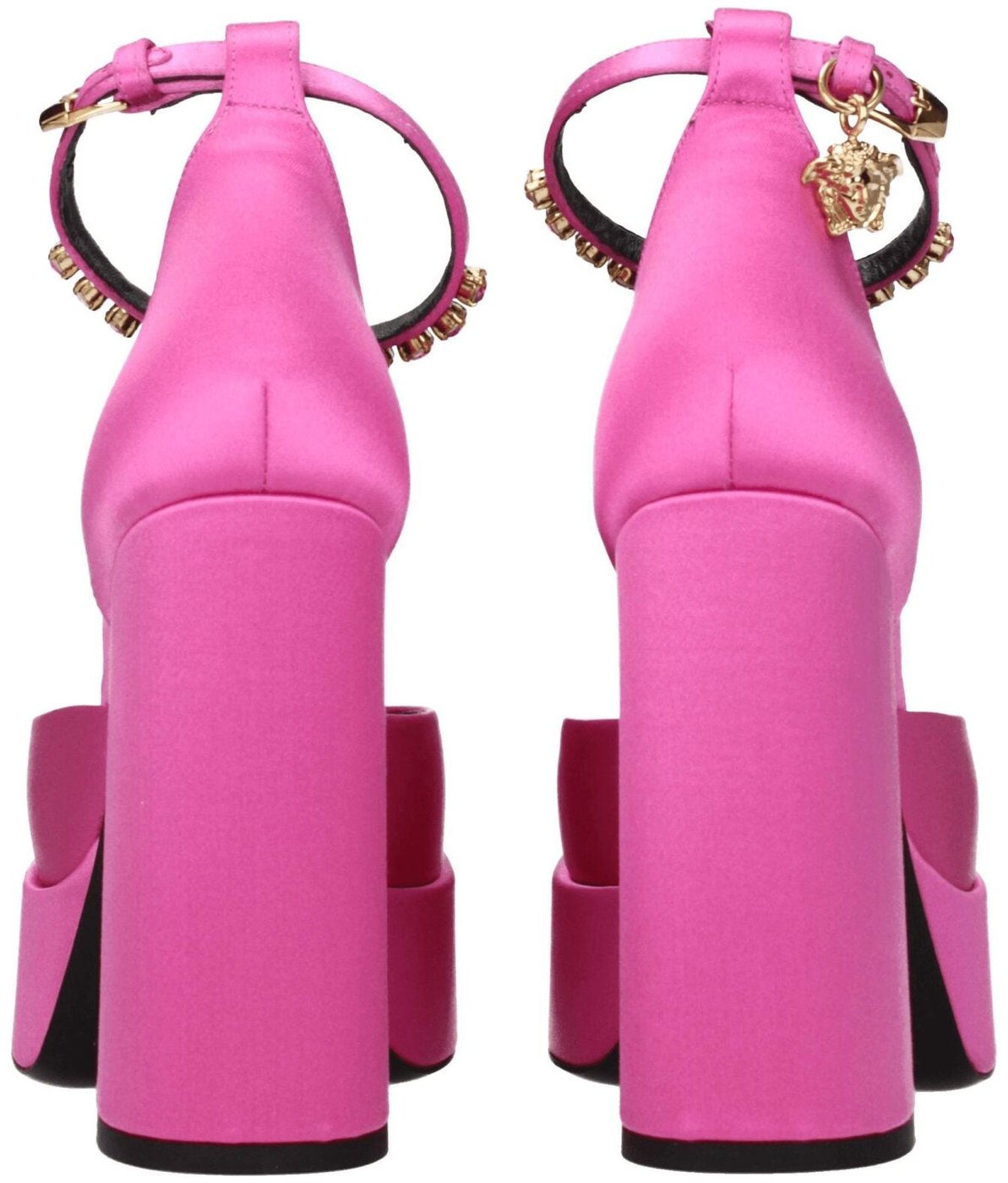 Versace Pink Satin Platform Pumps