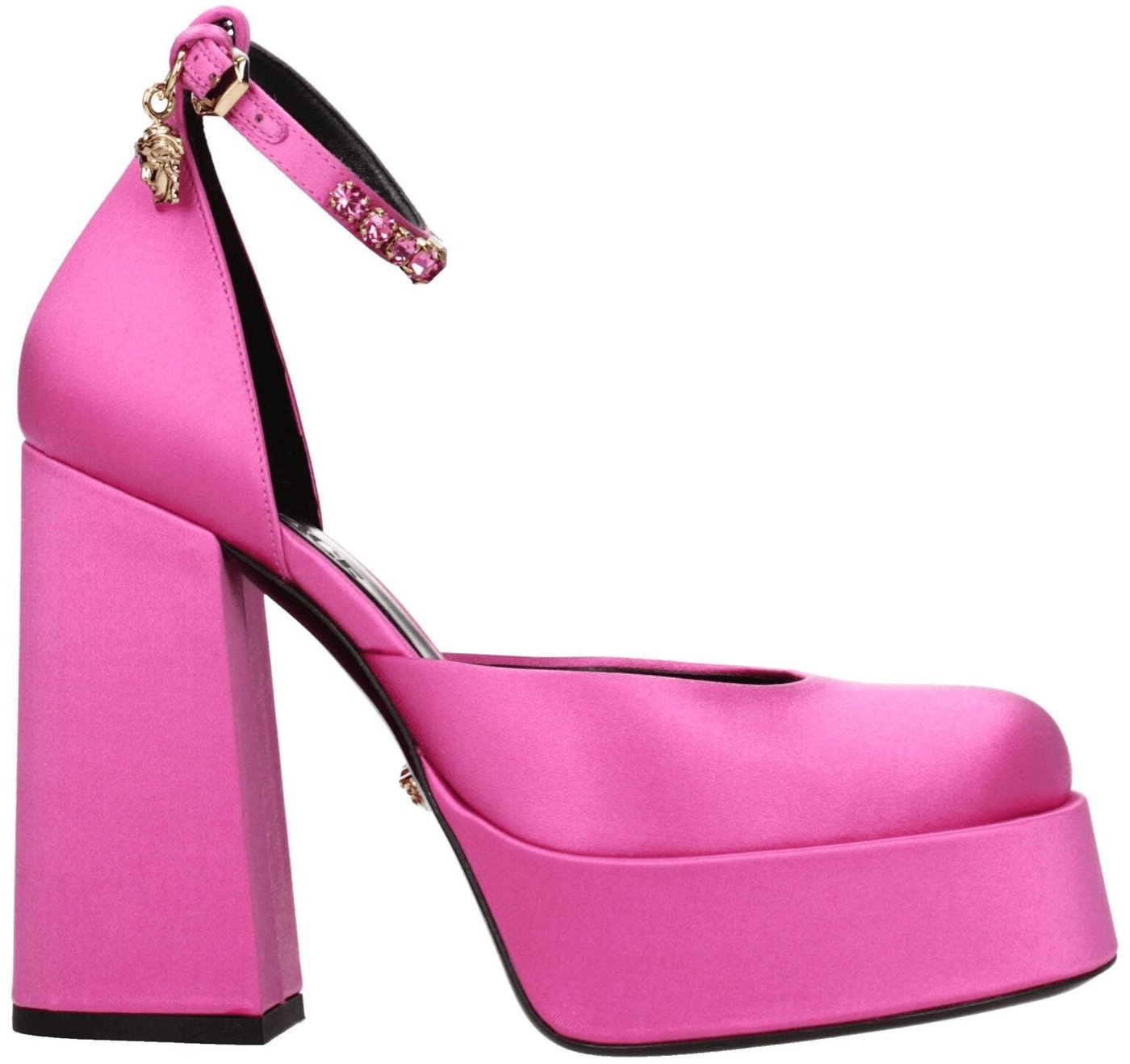 Versace Pink Satin Platform Pumps