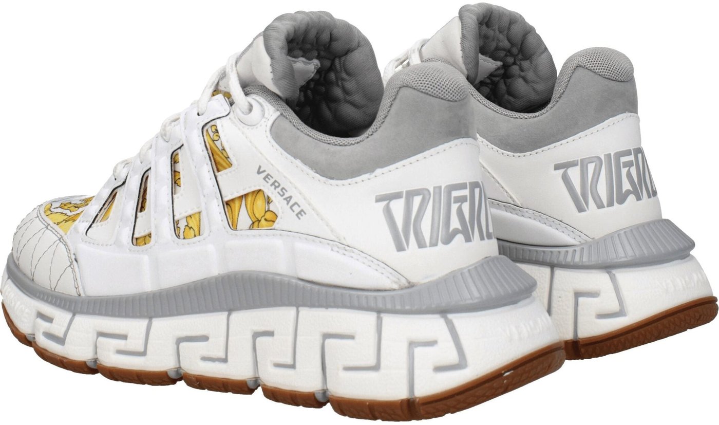 Versace White Fabric Athletic Sneakers