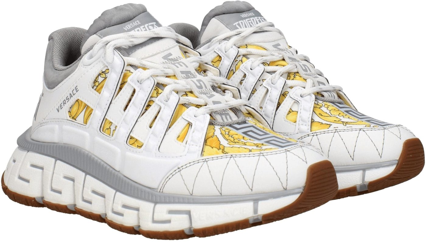 Versace White Fabric Athletic Sneakers