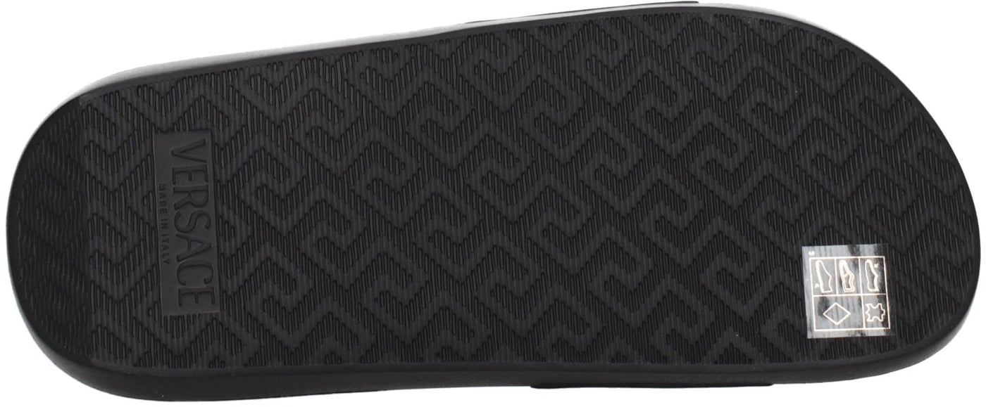 Versace Black Leather Slippers