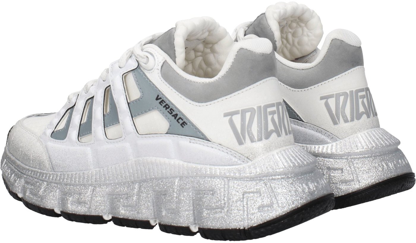 Versace White Fabric Athletic Sneakers