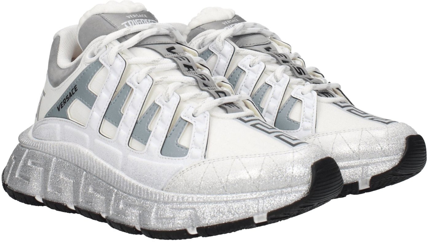 Versace White Fabric Athletic Sneakers