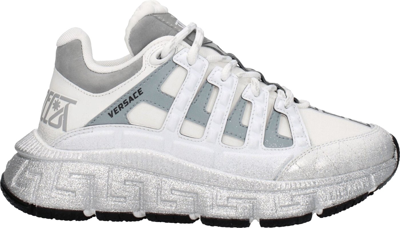 Versace White Fabric Athletic Sneakers