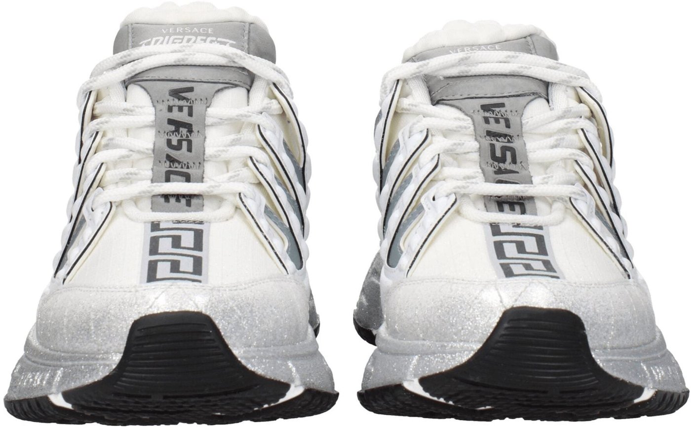 Versace White Fabric Athletic Sneakers