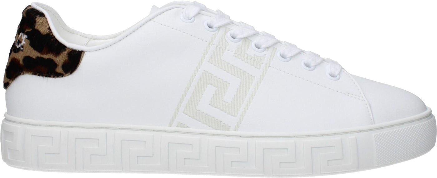 Versace White Leather Low Top Sneakers