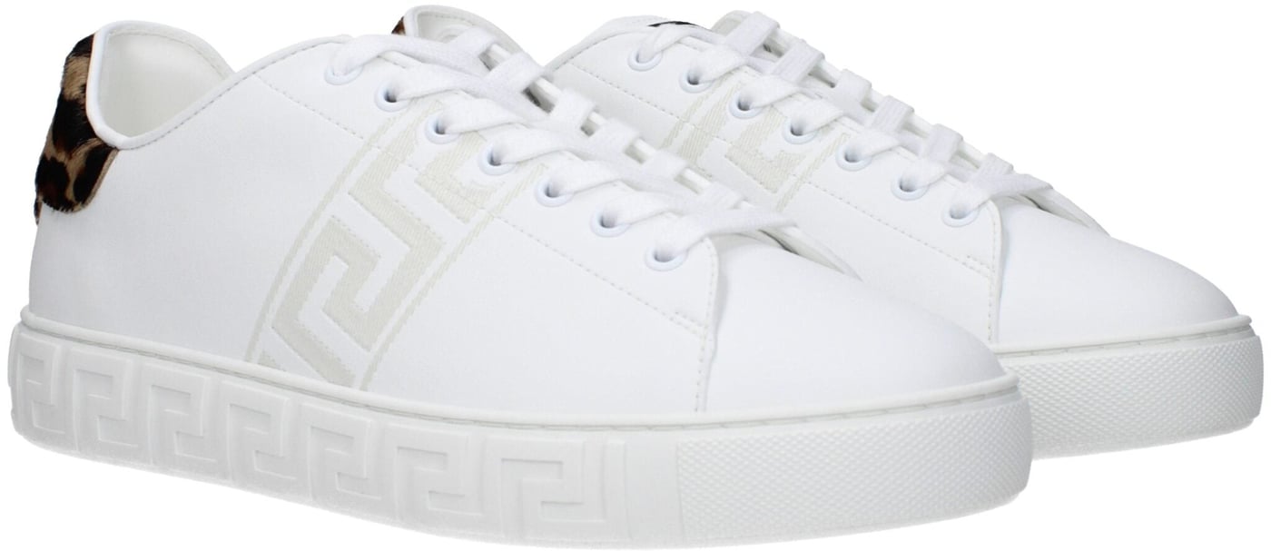 Versace White Leather Low Top Sneakers