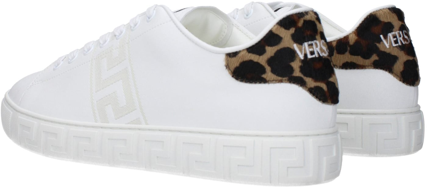 Versace White Leather Low Top Sneakers