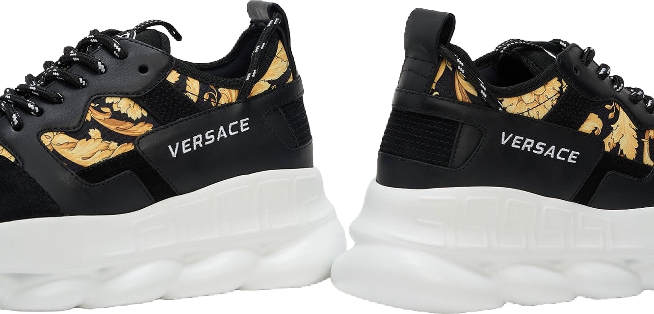 Versace Chain Reaction V2 Black Barocco Man Sneakers