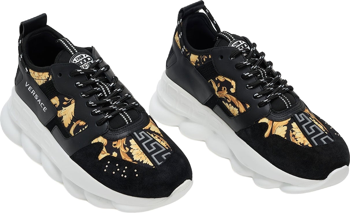 Versace Chain Reaction V2 Black Barocco Man Sneakers