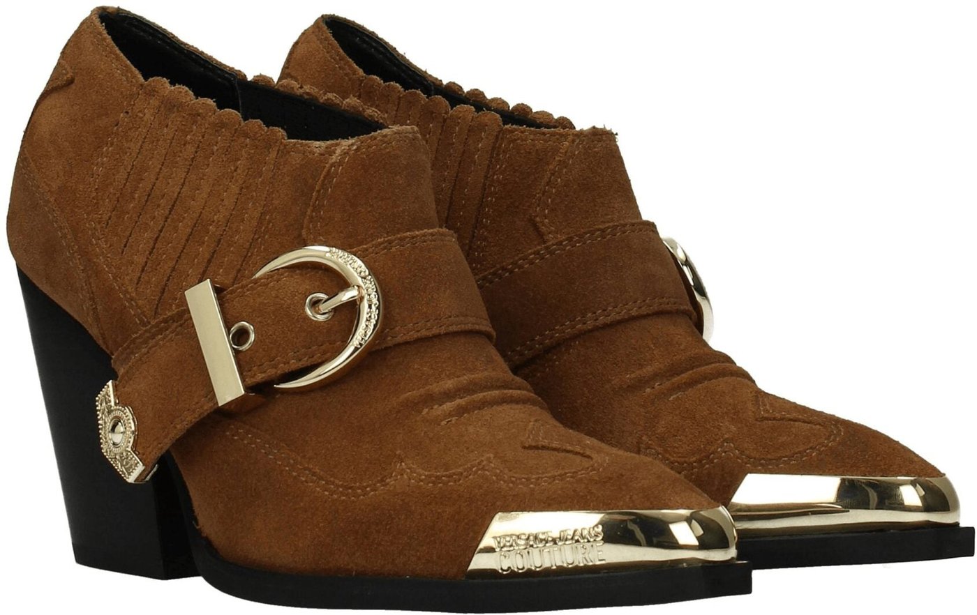 Versace Jeans Brown Leather Ankle Boots