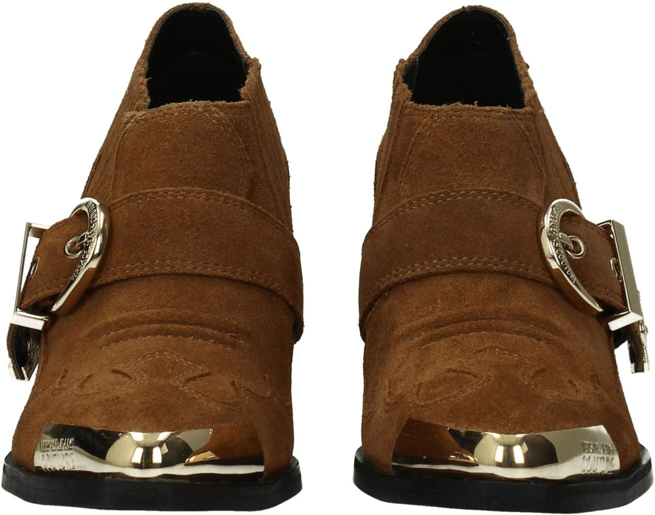 Versace Jeans Brown Leather Ankle Boots