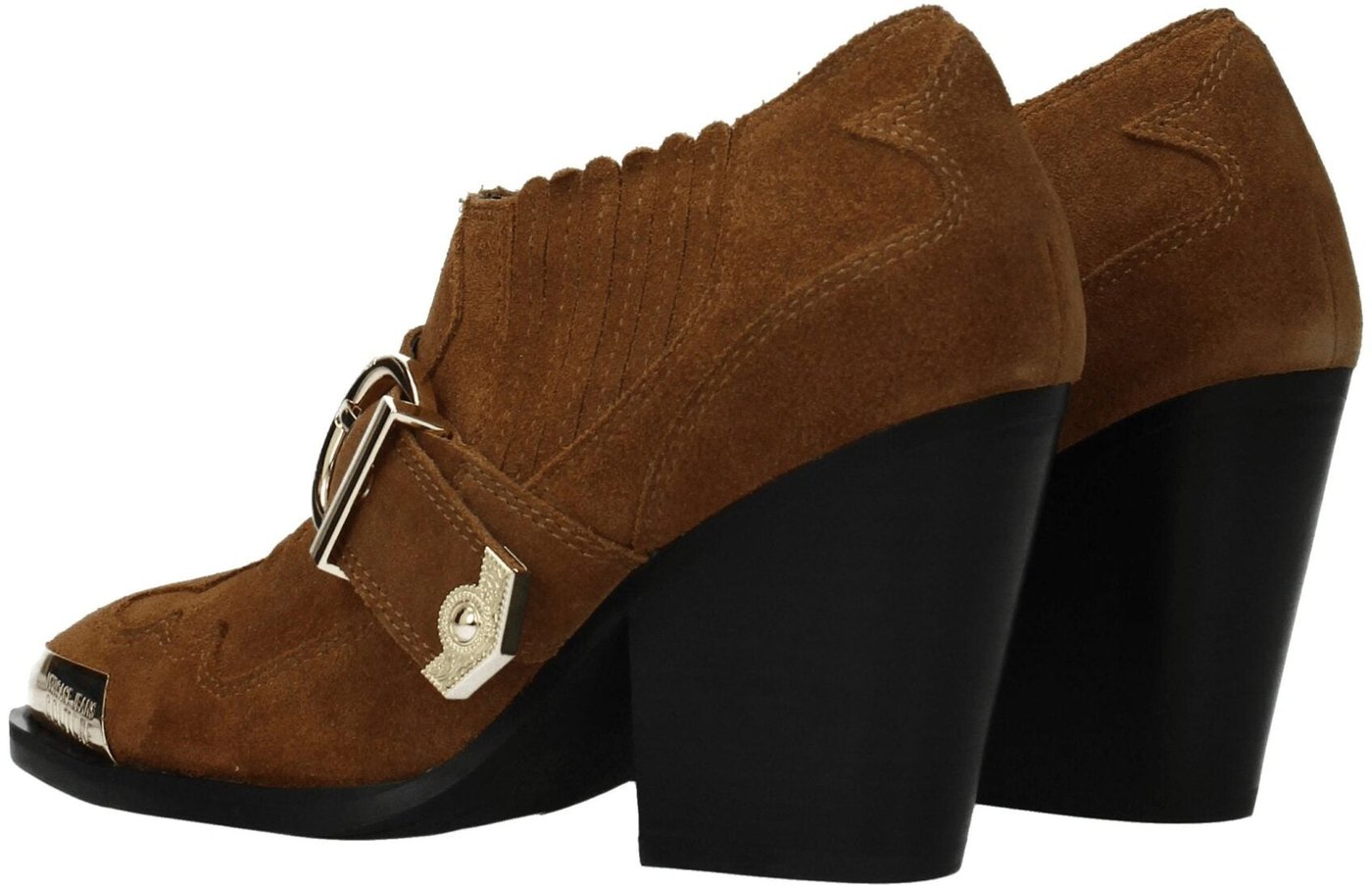 Versace Jeans Brown Leather Ankle Boots