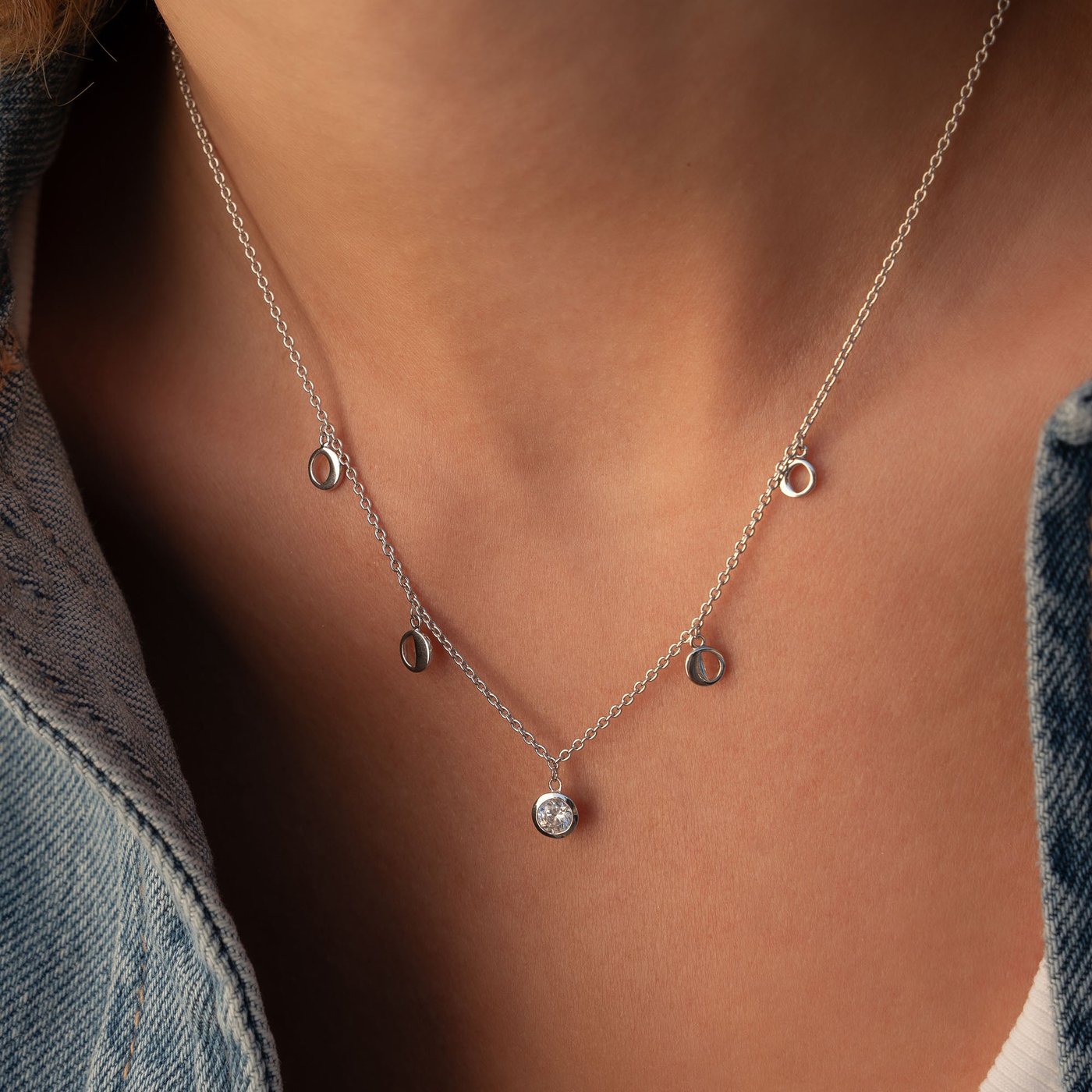 Violet Hamden Luna - Ketting - Zilver
