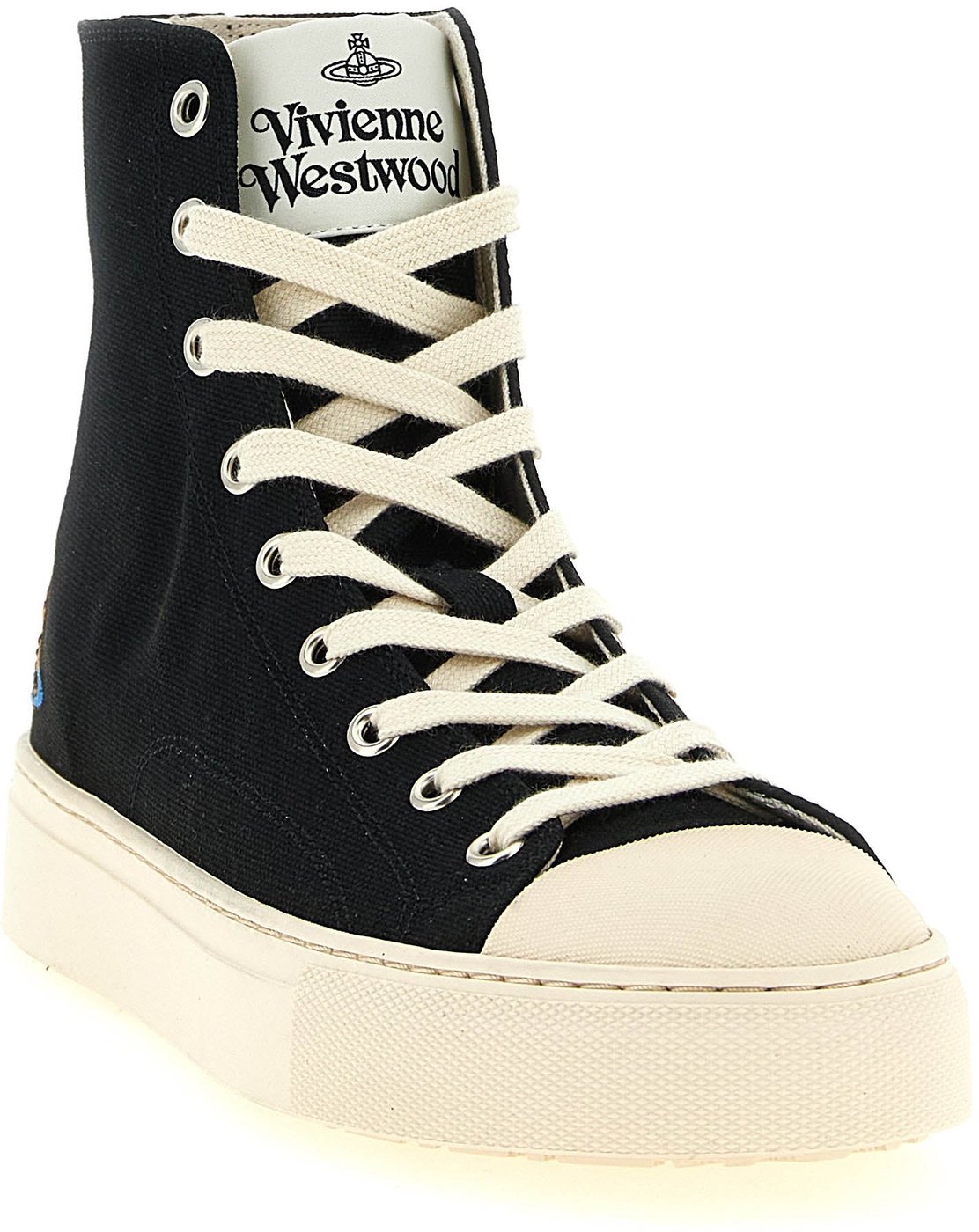 Vivienne Westwood Bicolor Cotton High Top Sneakers