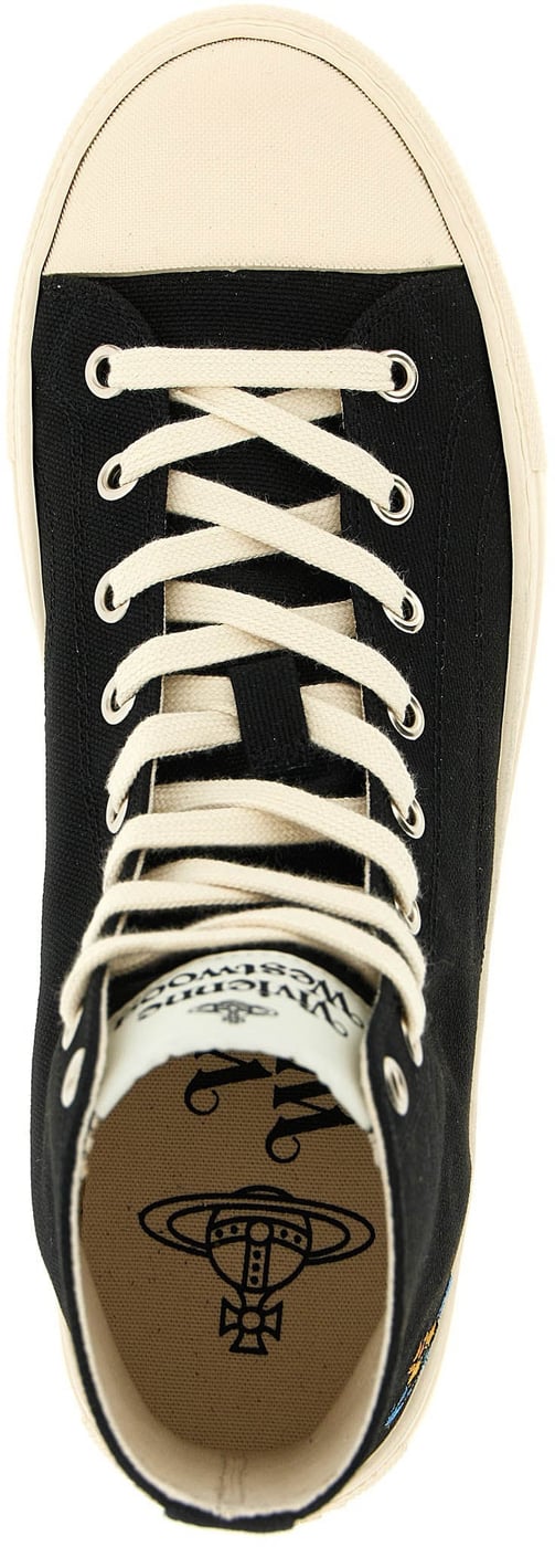 Vivienne Westwood Bicolor Cotton High Top Sneakers