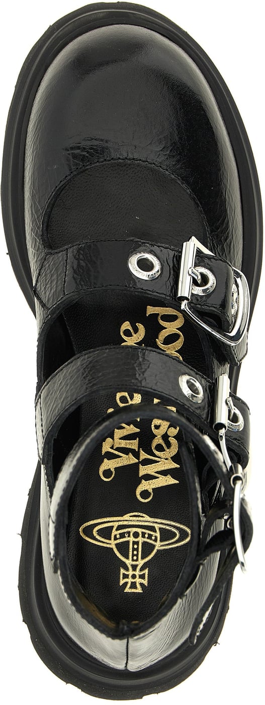 Vivienne Westwood Black Calfskin Ballet Flats