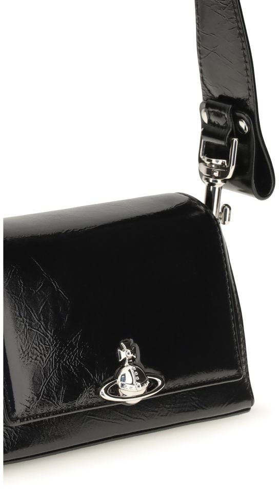 Vivienne Westwood Black Calf Leather Bos Taurus Shoulder Bag
