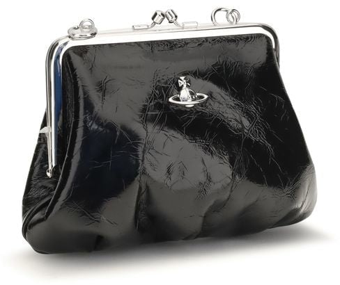 Black Glossy Calf Leather Handbag