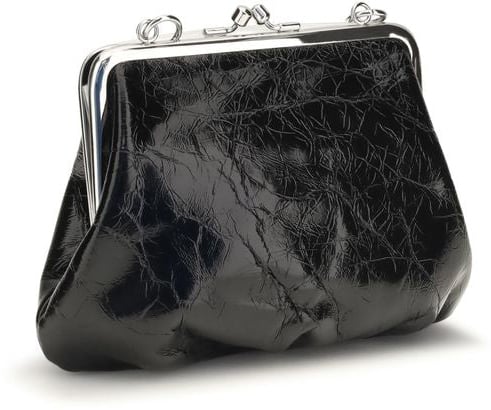 Black Glossy Calf Leather Handbag