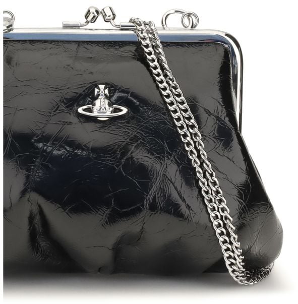 Black Glossy Calf Leather Handbag