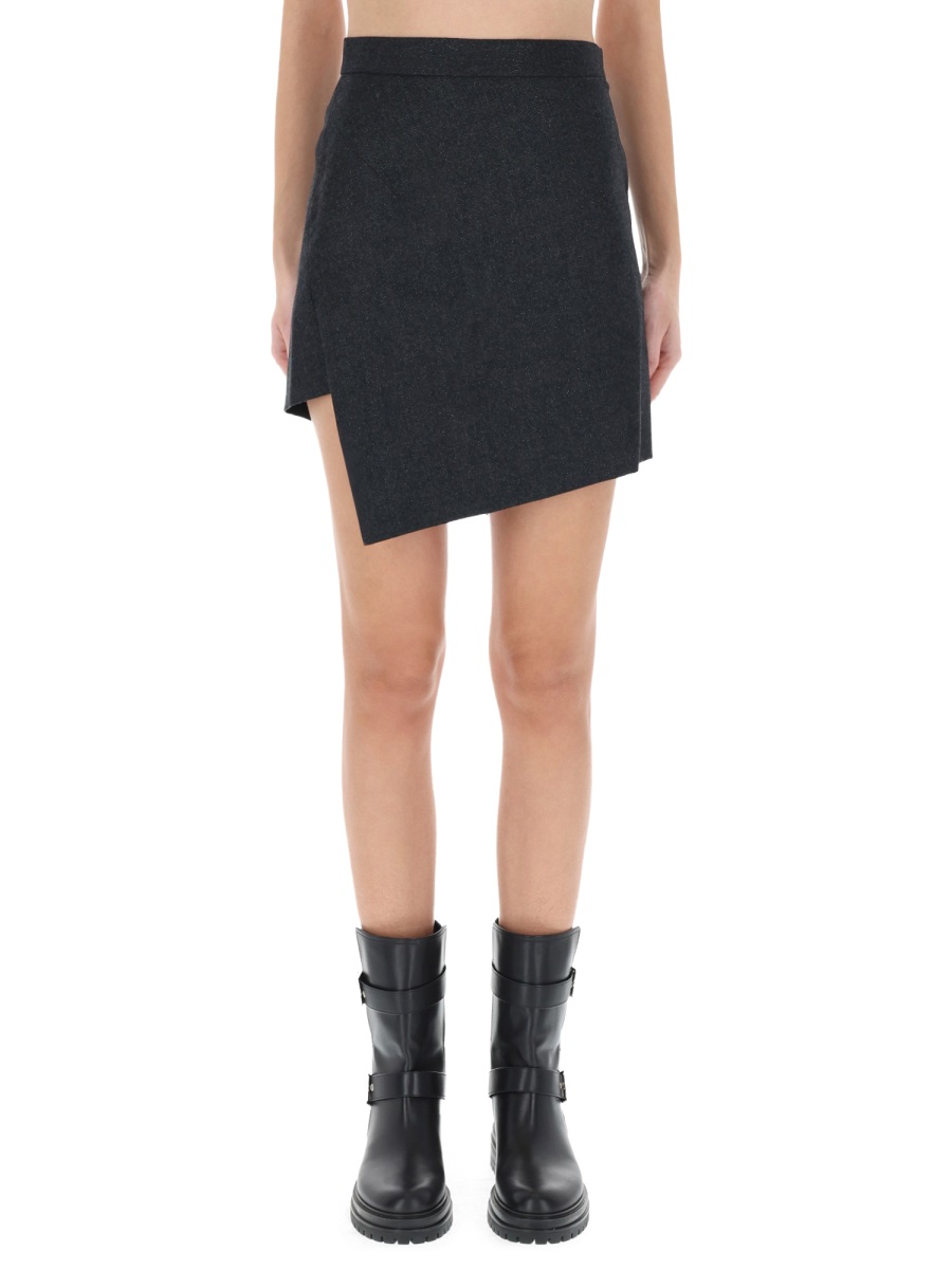 Infinity High-Waisted Asymmetrical Mini Skirt