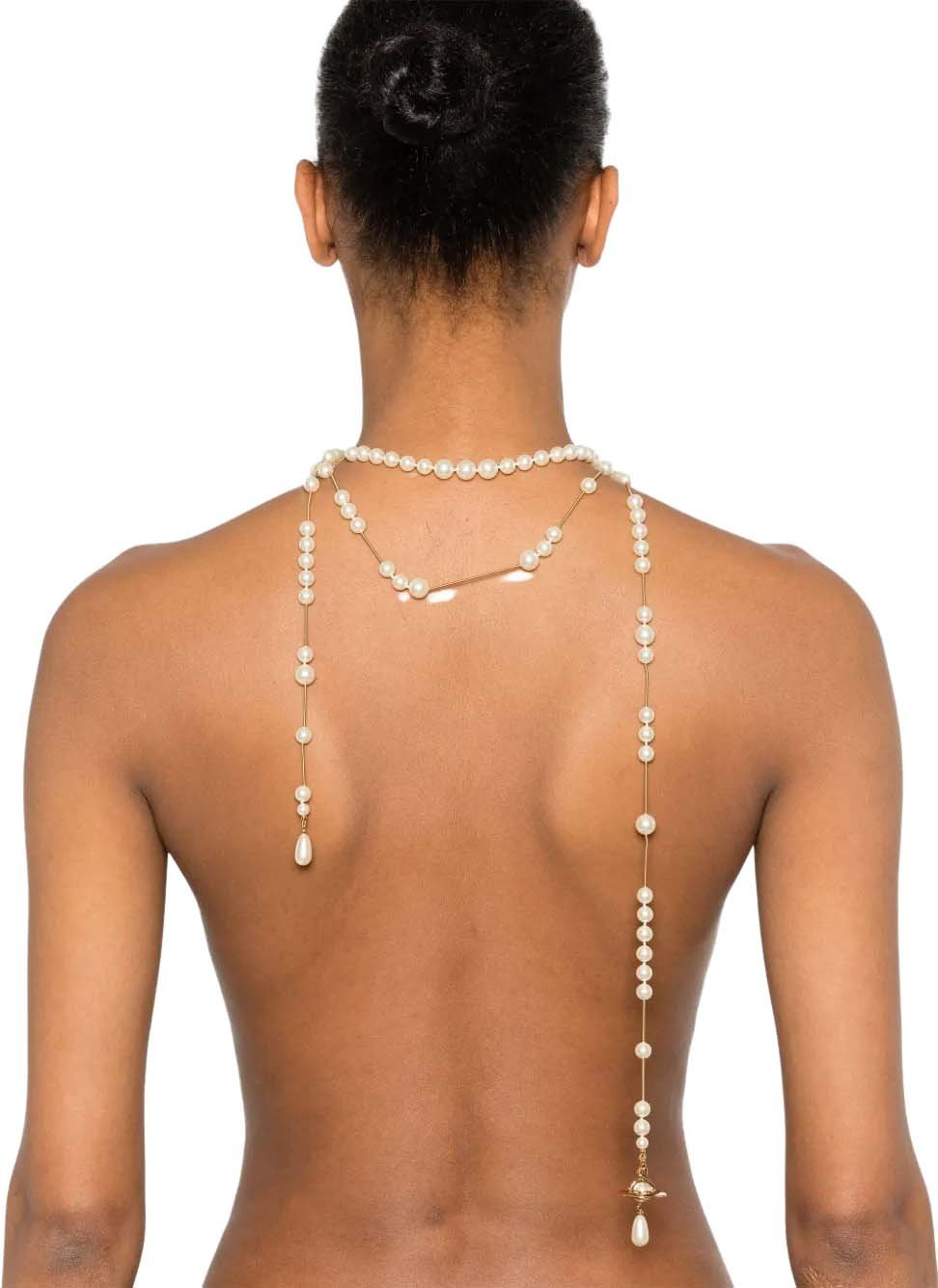 Broken Pearl Necklace Gold/pearl/multi