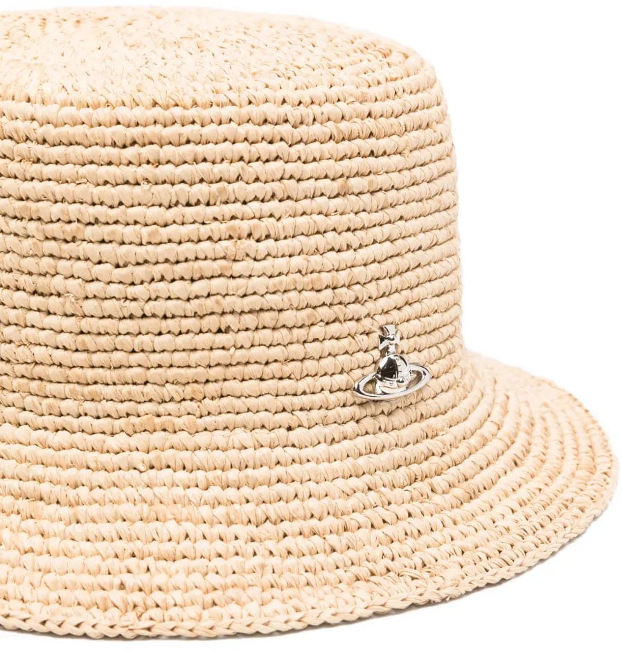 Raffia Bucket Hat Beige