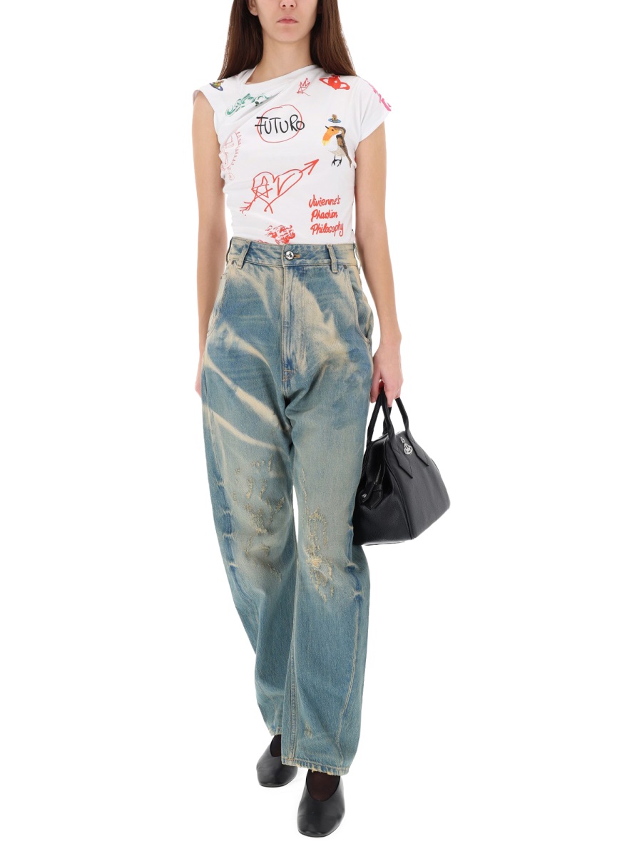Buckle Back High-Waisted Jeans