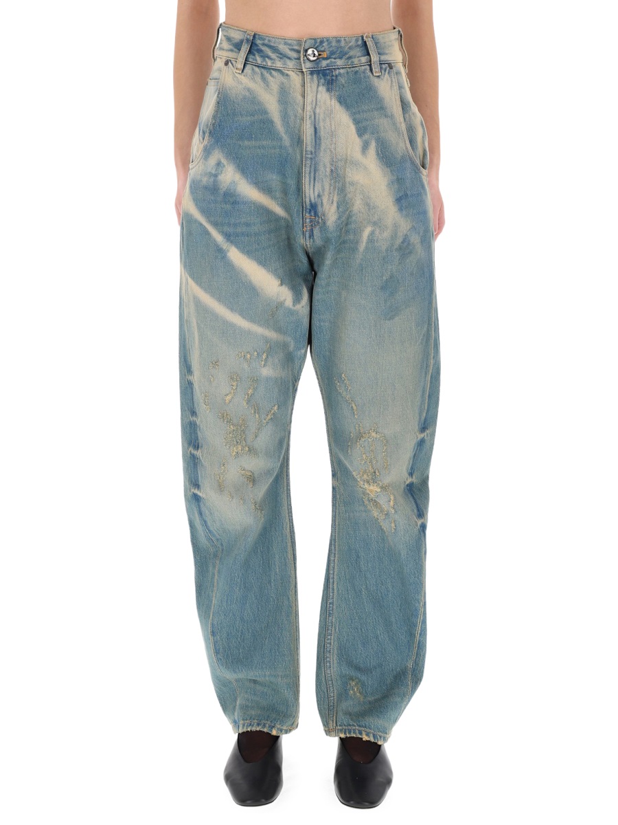 Buckle Back High-Waisted Jeans