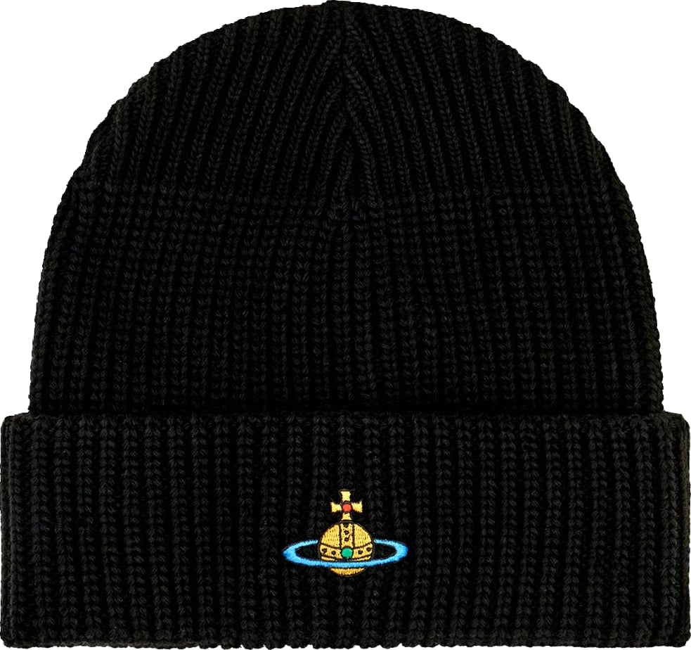 Vivienne Westwood Black wool beanie hat