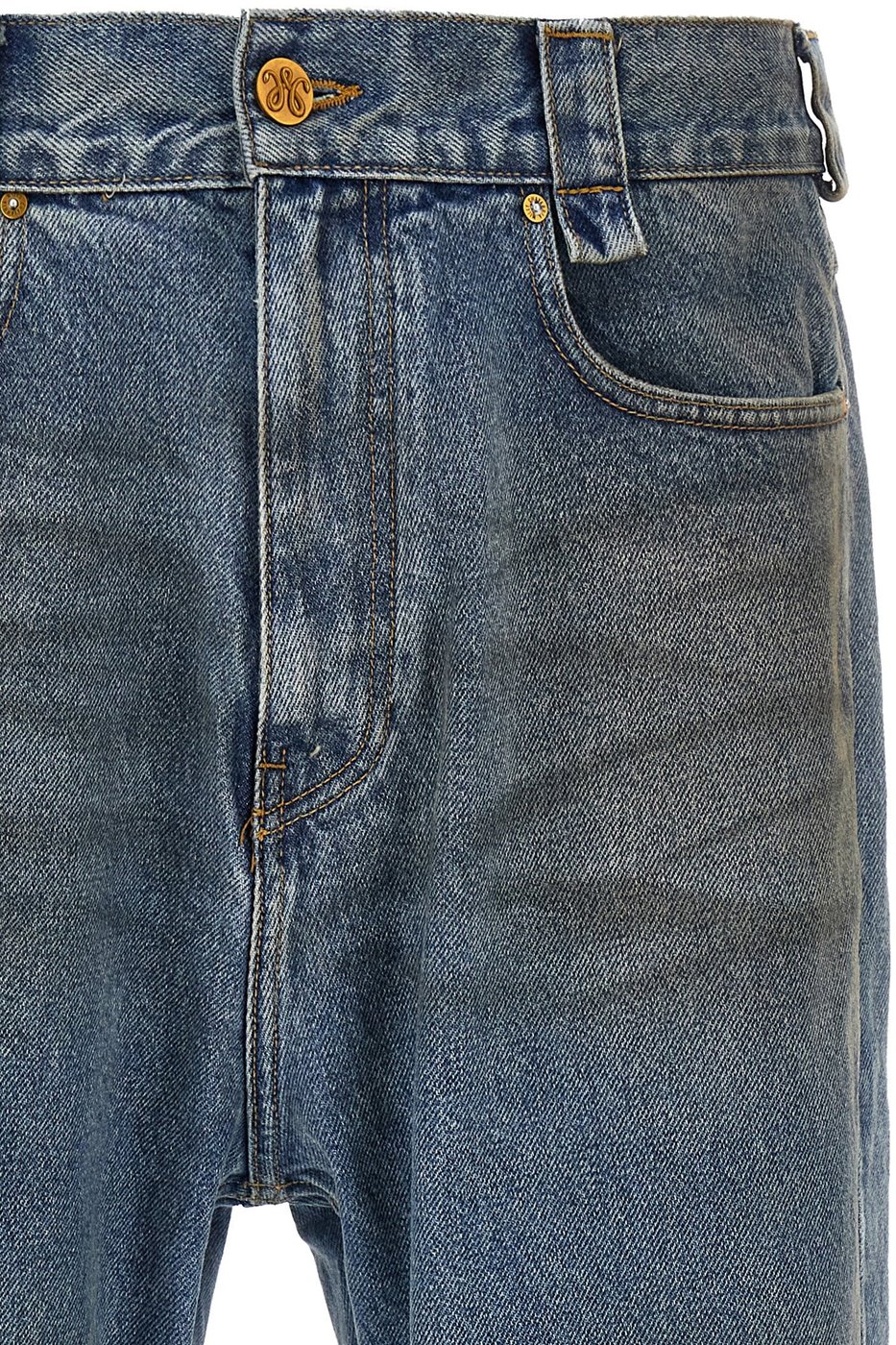 Medium Blue Wash Straight-Leg Jeans