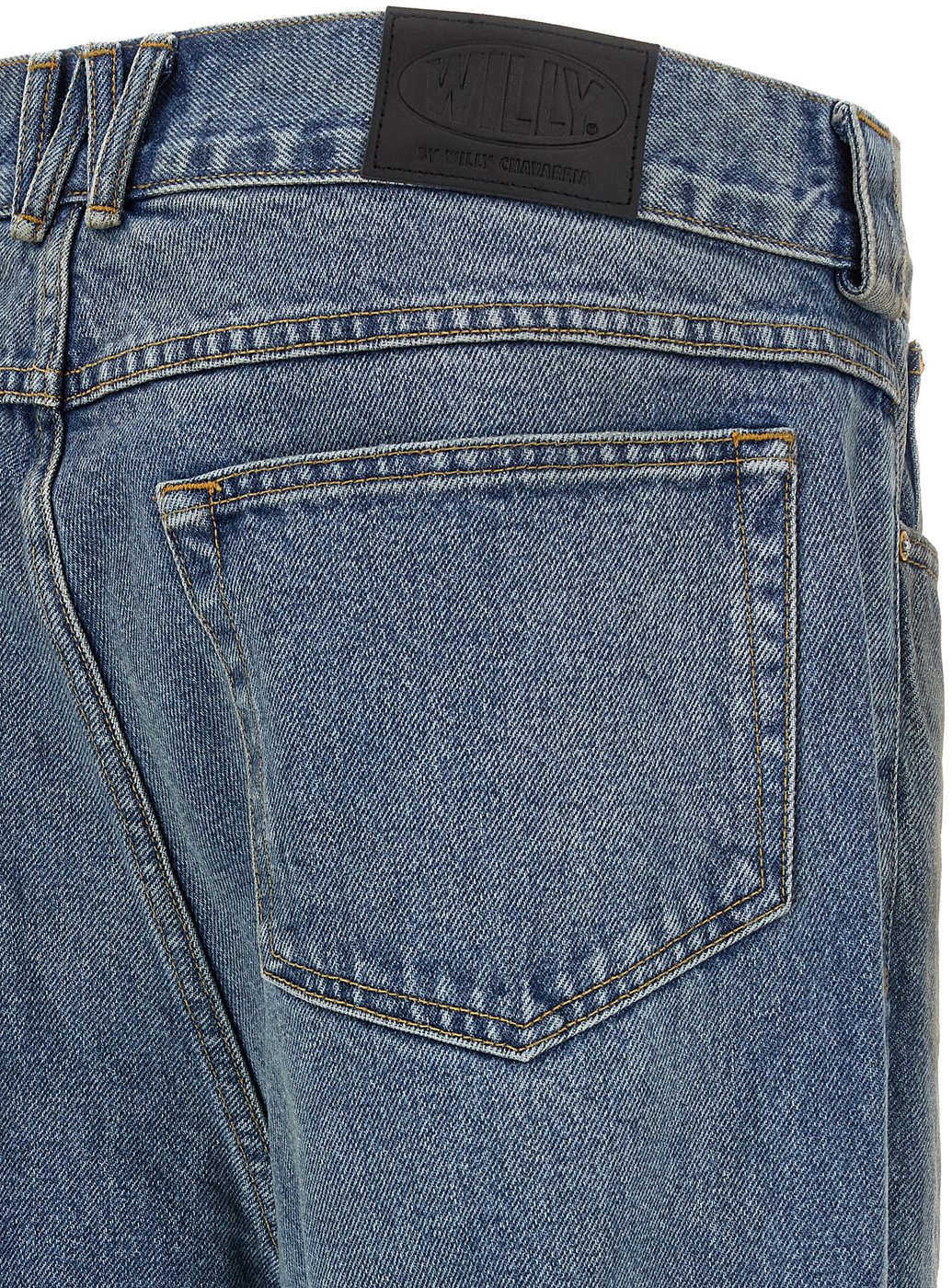 Medium Blue Wash Straight-Leg Jeans