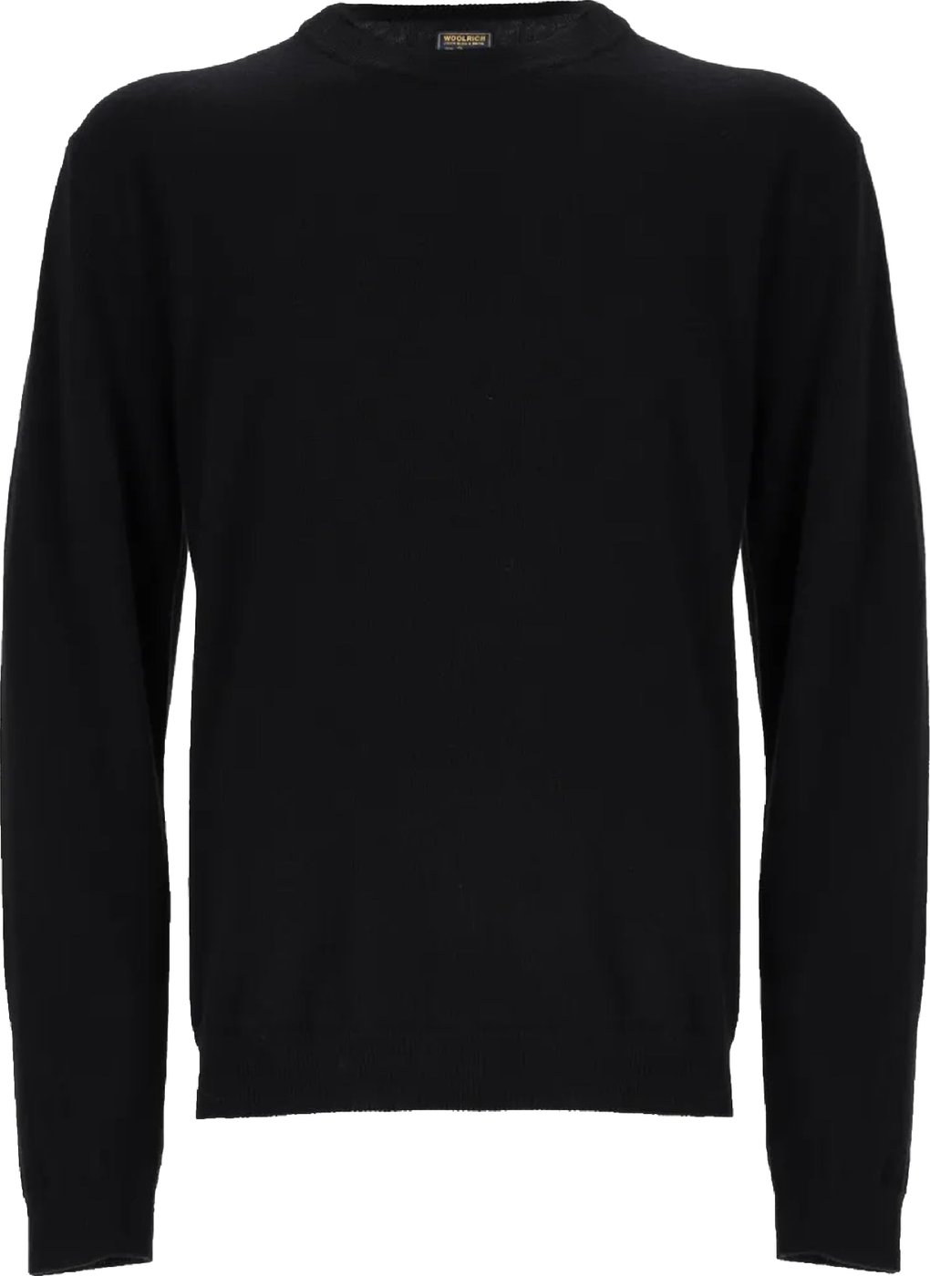 Heren Lamswollen sweater met ronde hals Zwart