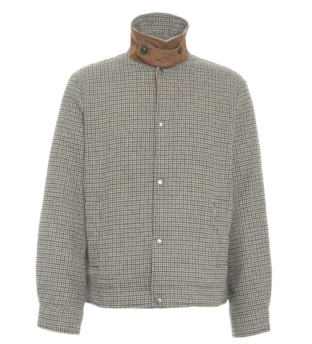 Wool Check Keating Shirt Jacket Brown Pied De Poule