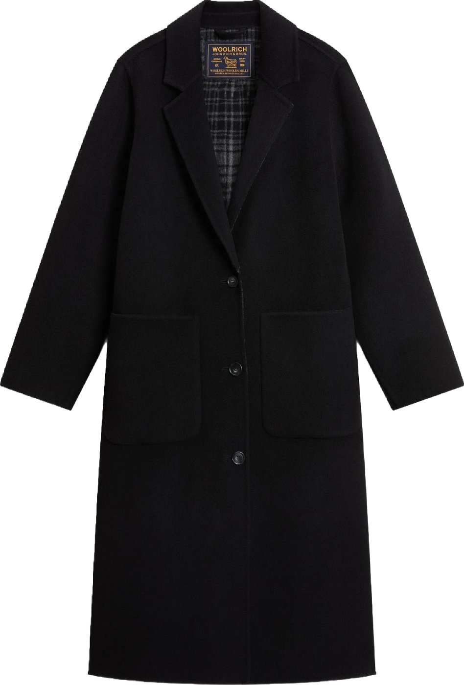 Double wool coat zwart