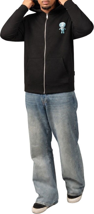HUDSON ZIPPED HOODIE - BLACK