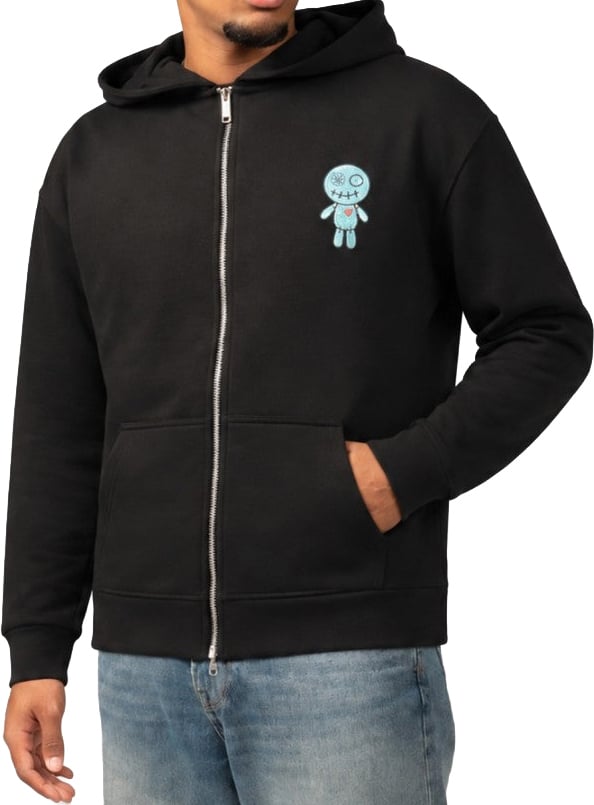 HUDSON ZIPPED HOODIE - BLACK