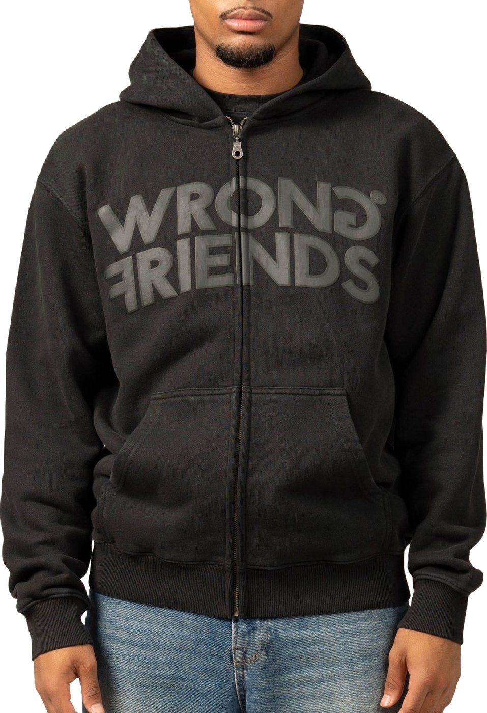 PORI ZIPPED HOODIE - BLACK