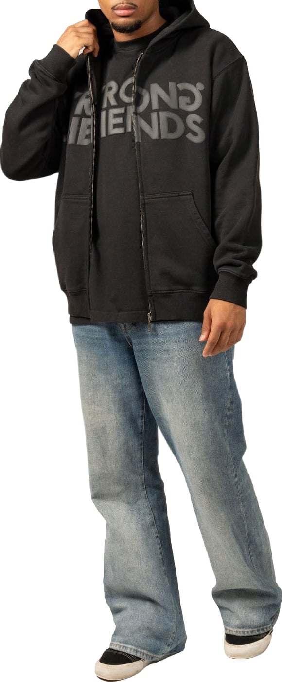 PORI ZIPPED HOODIE - BLACK