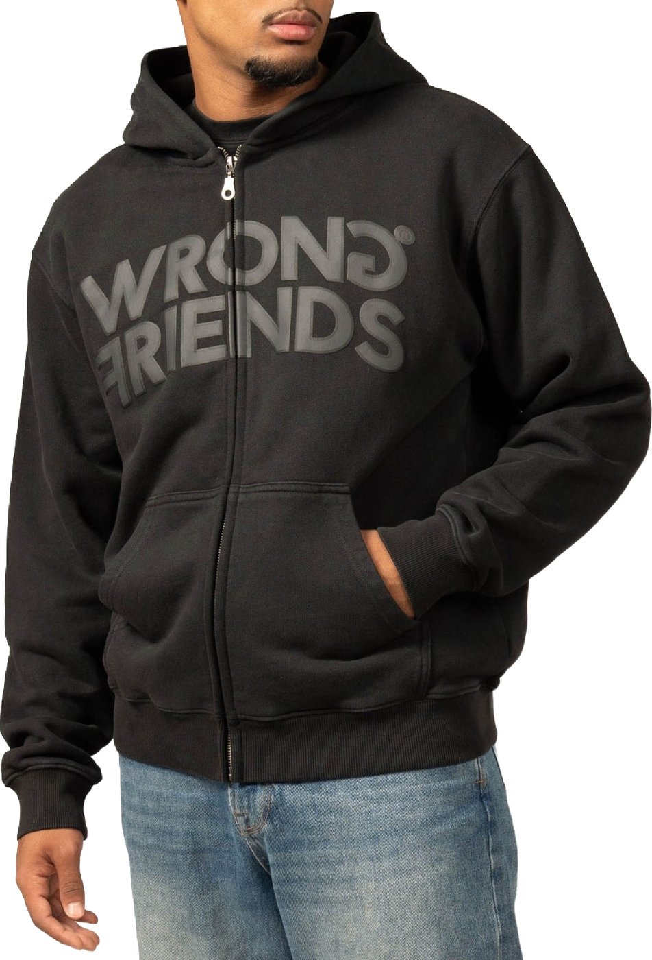PORI ZIPPED HOODIE - BLACK