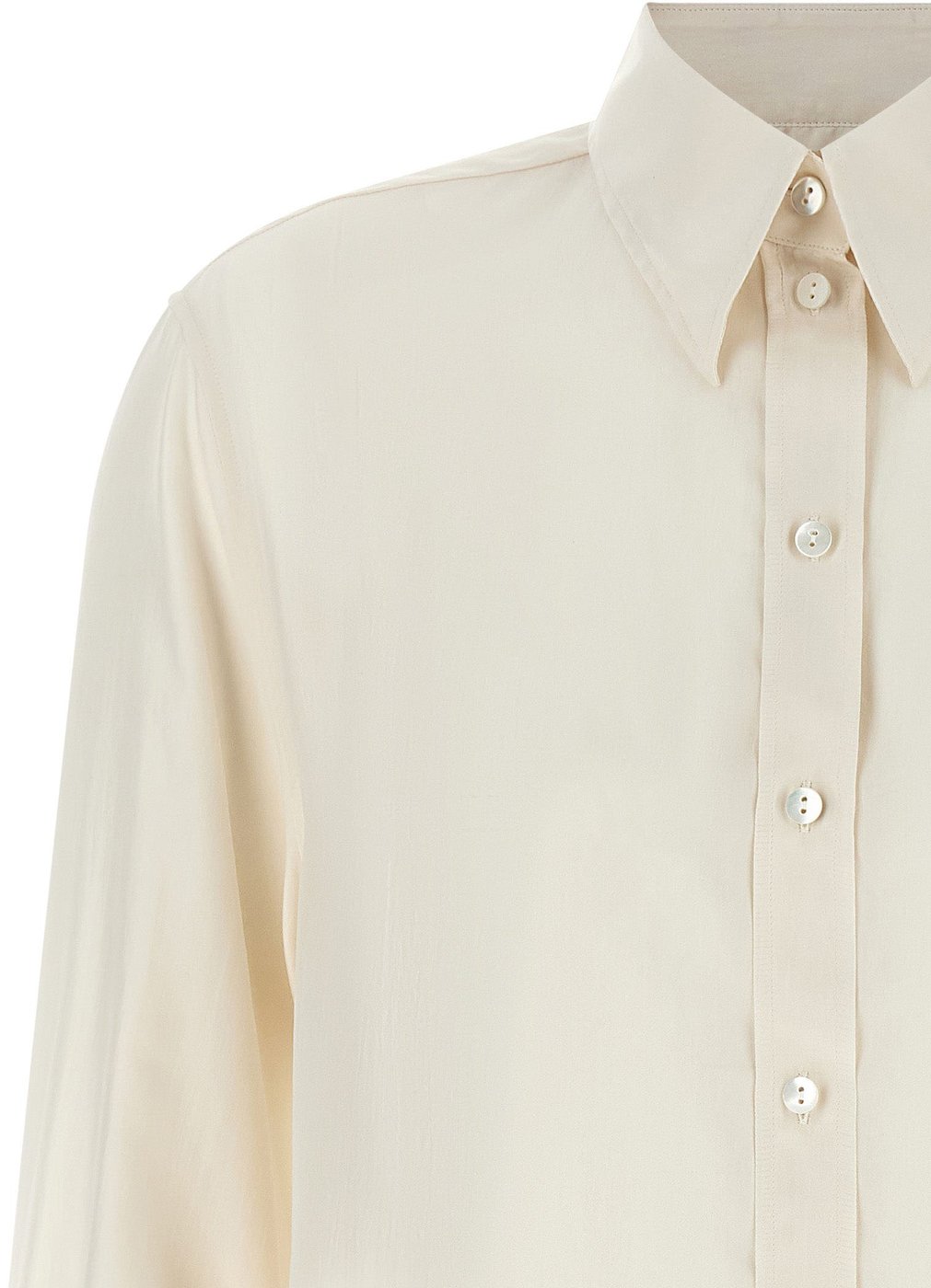 XACUS White Silk Blouse