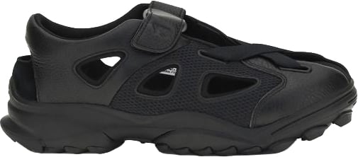 Y-3 Black Calf Leather Bos Taurus Flat Sandals