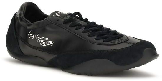 Y-3 Black Calf Leather Bos Taurus Athletic Sneakers