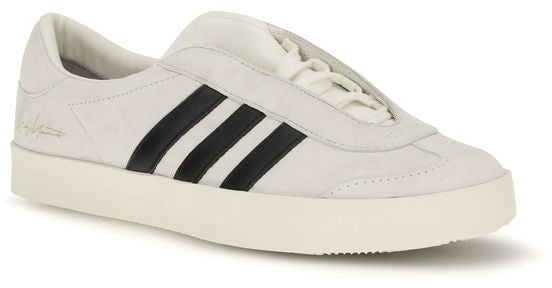 White Gazelle Drawstring Laces Leather Sneakers